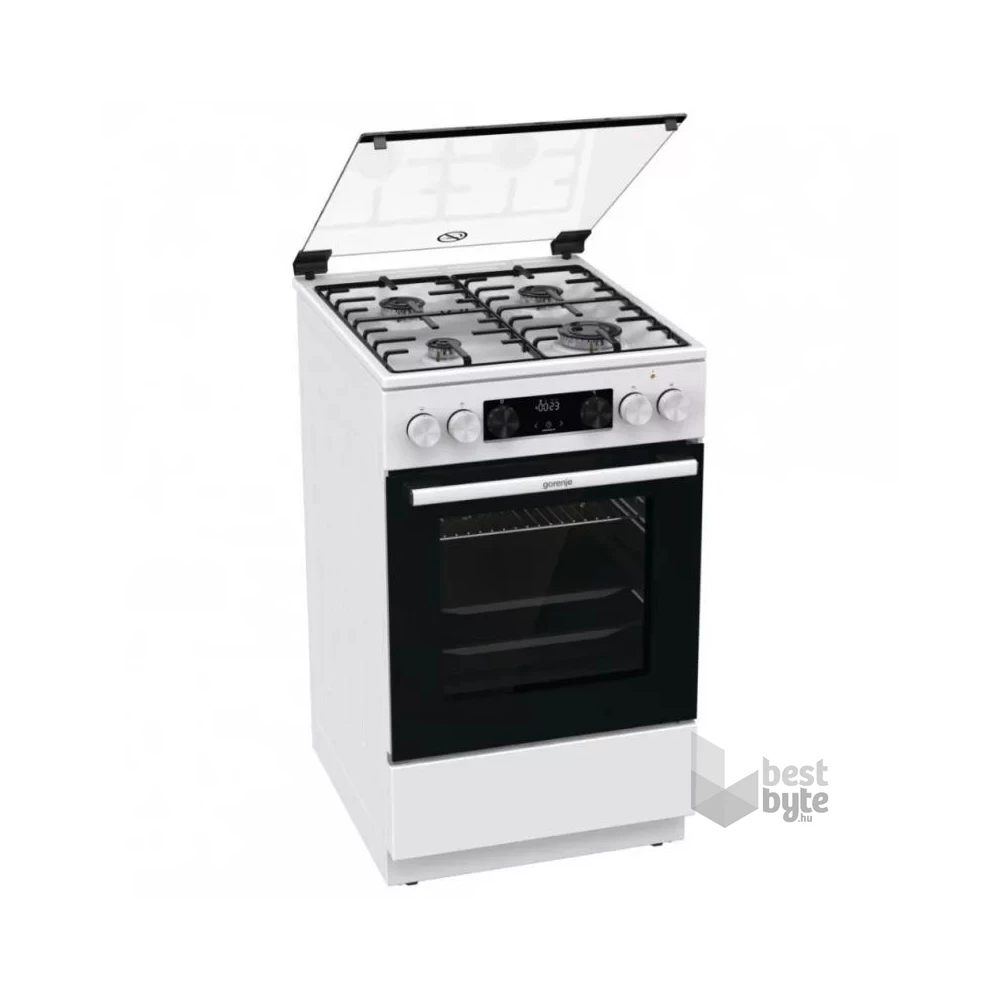 Gorenje GK5C62WH fehér, szabadonálló, gáz, kombinált, főzőzóna: 4, sütő:77L, grill, tűzhely
