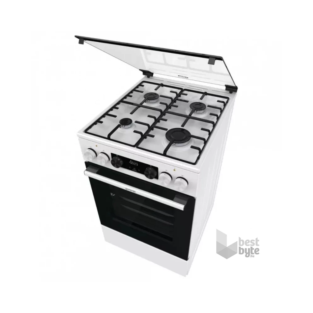 Gorenje GK5C62WH fehér, szabadonálló, gáz, kombinált, főzőzóna: 4, sütő:77L, grill, tűzhely