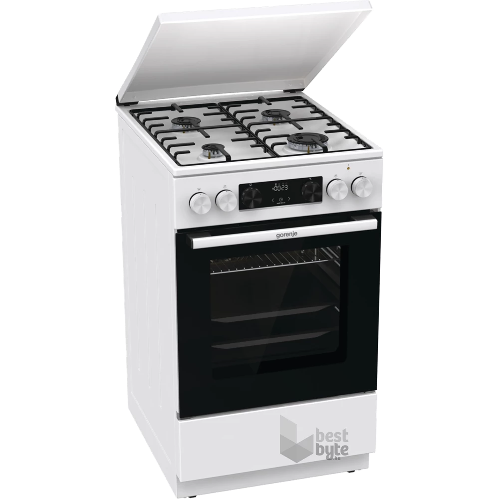 Gorenje GK5C64WH fehér, szabadonálló, gáz, kombinált, főzőzóna: 4, sütő:70L, grill, tűzhely