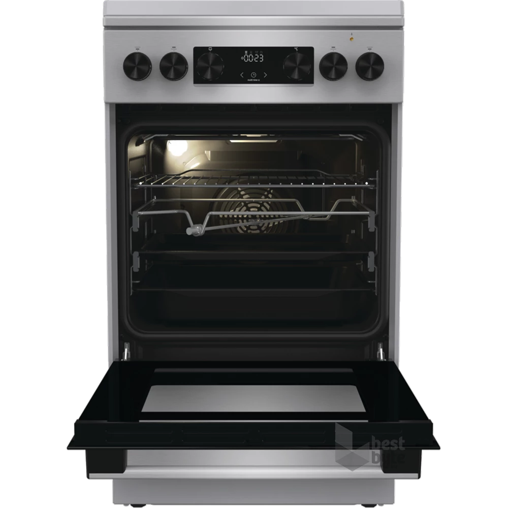Gorenje GKS5C71XF Inox, szabadonálló, gáz, kombinált, főzőzóna: 4, sütő:70L, grill, tűzhely