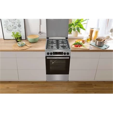 Gorenje GKS5C71XF Inox, szabadonálló, gáz, kombinált, főzőzóna: 4, sütő:70L, grill, tűzhely