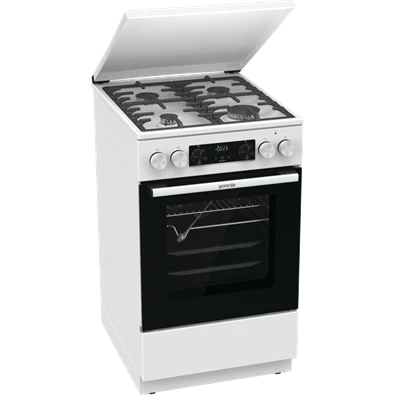 Gorenje GKS5C72WF fehér, szabadonálló, gáz, kombinált, főzőzóna: 4, sütő:70L, grill, tűzhely