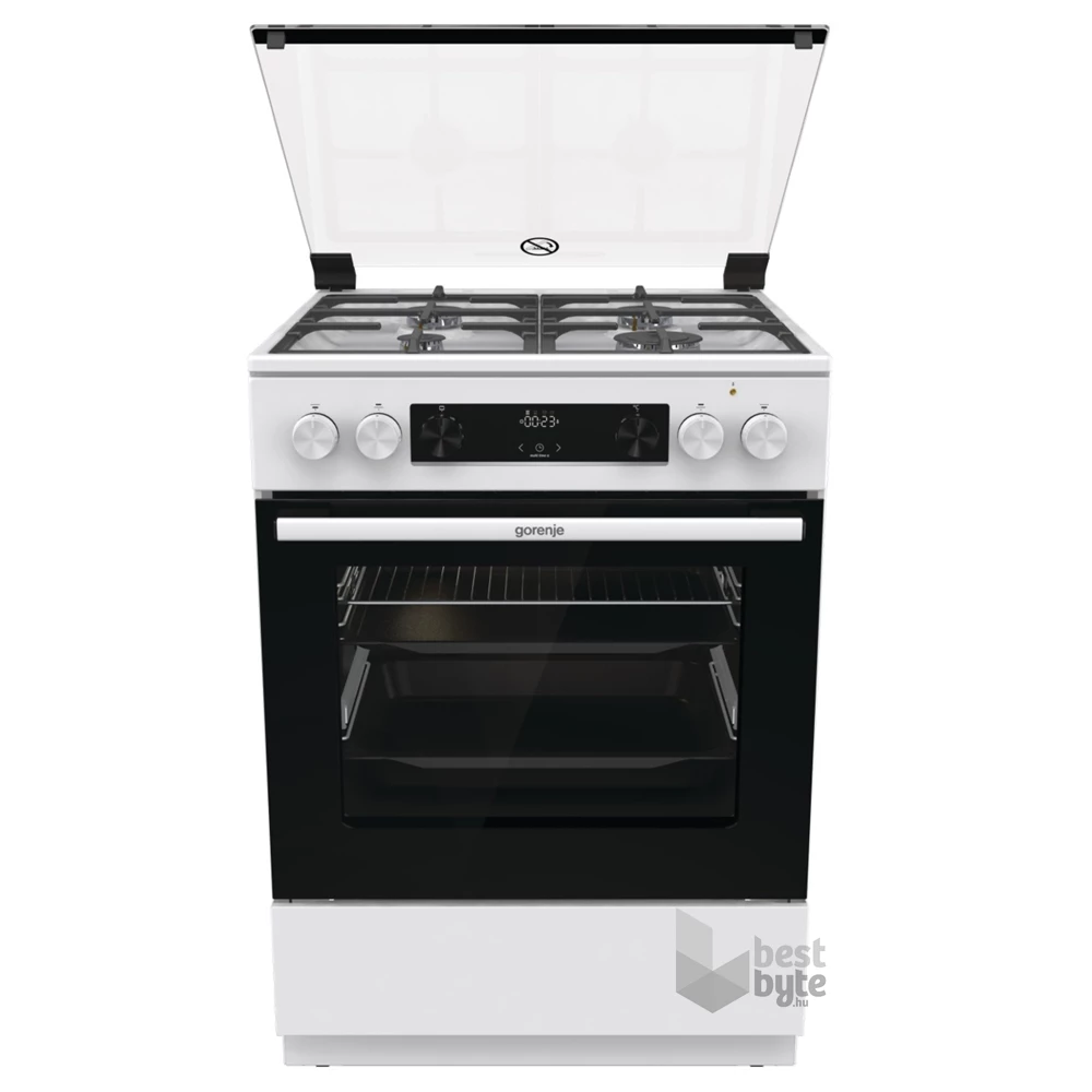 Gorenje GKS6C70WF fehér, szabadonálló, gáz, kombinált, főzőzóna: 4, sütő:71L, grill, tűzhely