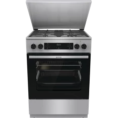 Gorenje GKS6C71XF Inox, szabadonálló, gáz, kombinált, főzőzóna: 4, sütő:71L, grill, tűzhely