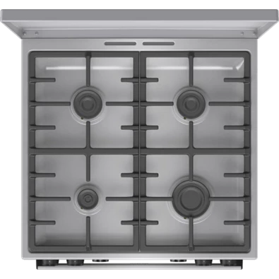 Gorenje GKS6C71XF Inox, szabadonálló, gáz, kombinált, főzőzóna: 4, sütő:71L, grill, tűzhely