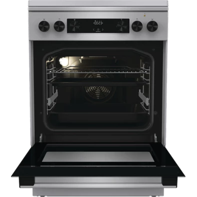 Gorenje GKS6C71XF Inox, szabadonálló, gáz, kombinált, főzőzóna: 4, sütő:71L, grill, tűzhely