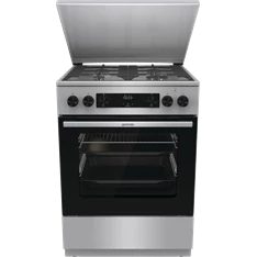 Gorenje GKS6C71XF Inox, szabadonálló, gáz, kombinált, főzőzóna: 4, sütő:71L, grill, tűzhely