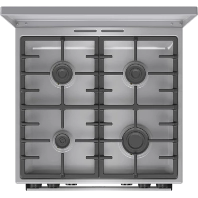 Gorenje GKS6C71XF Inox, szabadonálló, gáz, kombinált, főzőzóna: 4, sütő:71L, grill, tűzhely