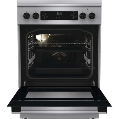 Gorenje GKS6C71XF Inox, szabadonálló, gáz, kombinált, főzőzóna: 4, sütő:71L, grill, tűzhely