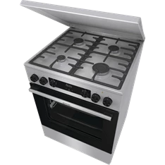 Gorenje GKS6C71XF Inox, szabadonálló, gáz, kombinált, főzőzóna: 4, sütő:71L, grill, tűzhely