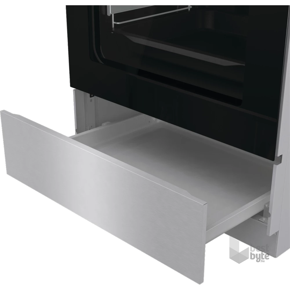 Gorenje GKS6C71XF Inox, szabadonálló, gáz, kombinált, főzőzóna: 4, sütő:71L, grill, tűzhely