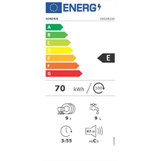 Gorenje GS520E15S keskeny 9 terítékes mosogatógép