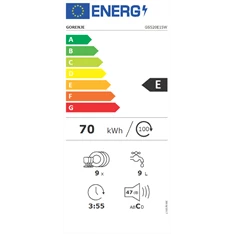 Gorenje GS520E15W fehér, programok száma: 5, keskeny szabadonálló, 9 terítékes mosogatógép (Újszerű)