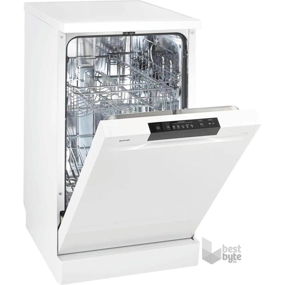Gorenje GS520E15W fehér, programok száma: 5, keskeny szabadonálló, 9 terítékes mosogatógép (Újszerű)