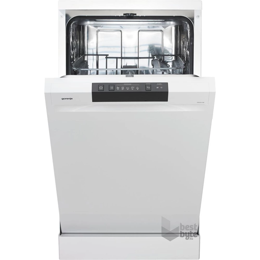 Gorenje GS520E15W fehér, programok száma: 5, keskeny szabadonálló, 9 terítékes mosogatógép (Újszerű)