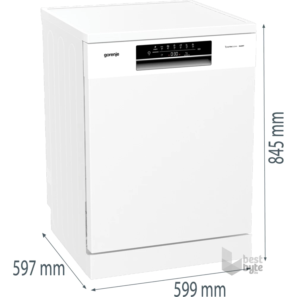 Gorenje GS642E90W fehér, programok száma: 6, szabadonálló, 13 terítékes mosogatógép 