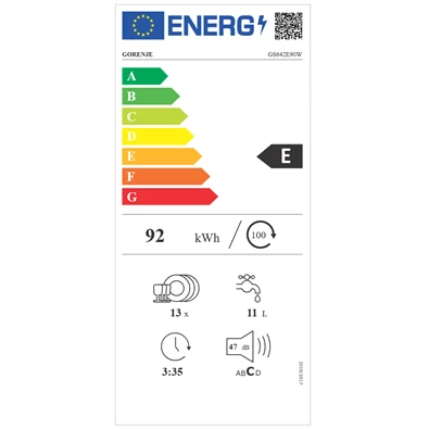 Gorenje GS642E90W 13 terítékes mosogatógép