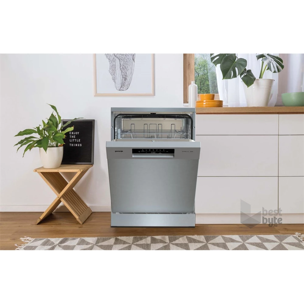 Gorenje GS642E90X ezüst, programok száma: 6, szabadonálló, 13 terítékes mosogatógép 