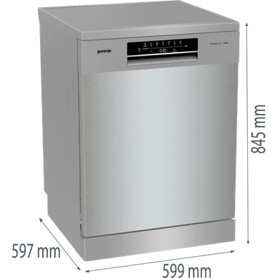 Gorenje GS643E90X inox, programok száma: 6, szabadonálló, 16 terítékes mosogatógép 