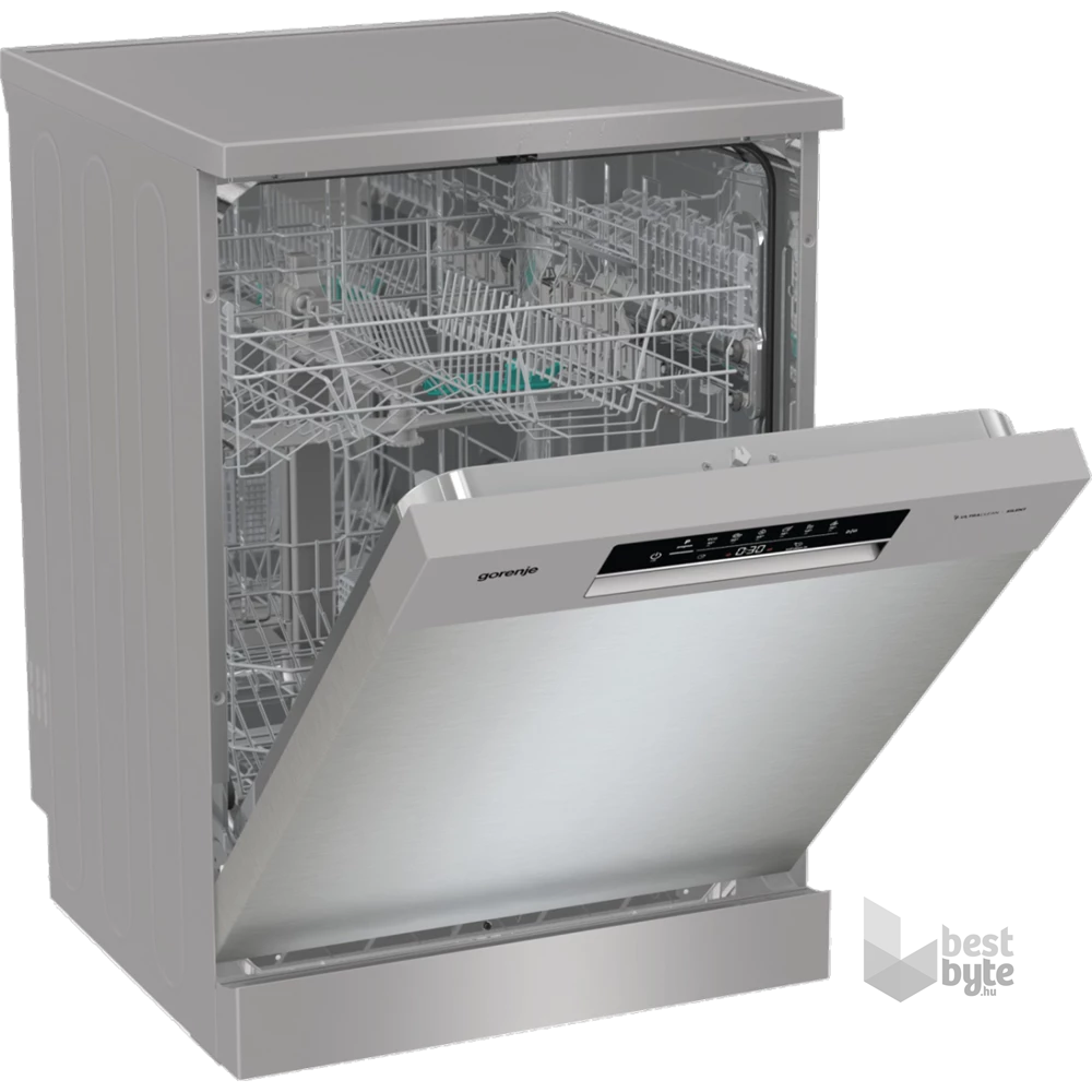Gorenje GS643E90X inox, programok száma: 6, szabadonálló, 16 terítékes mosogatógép 
