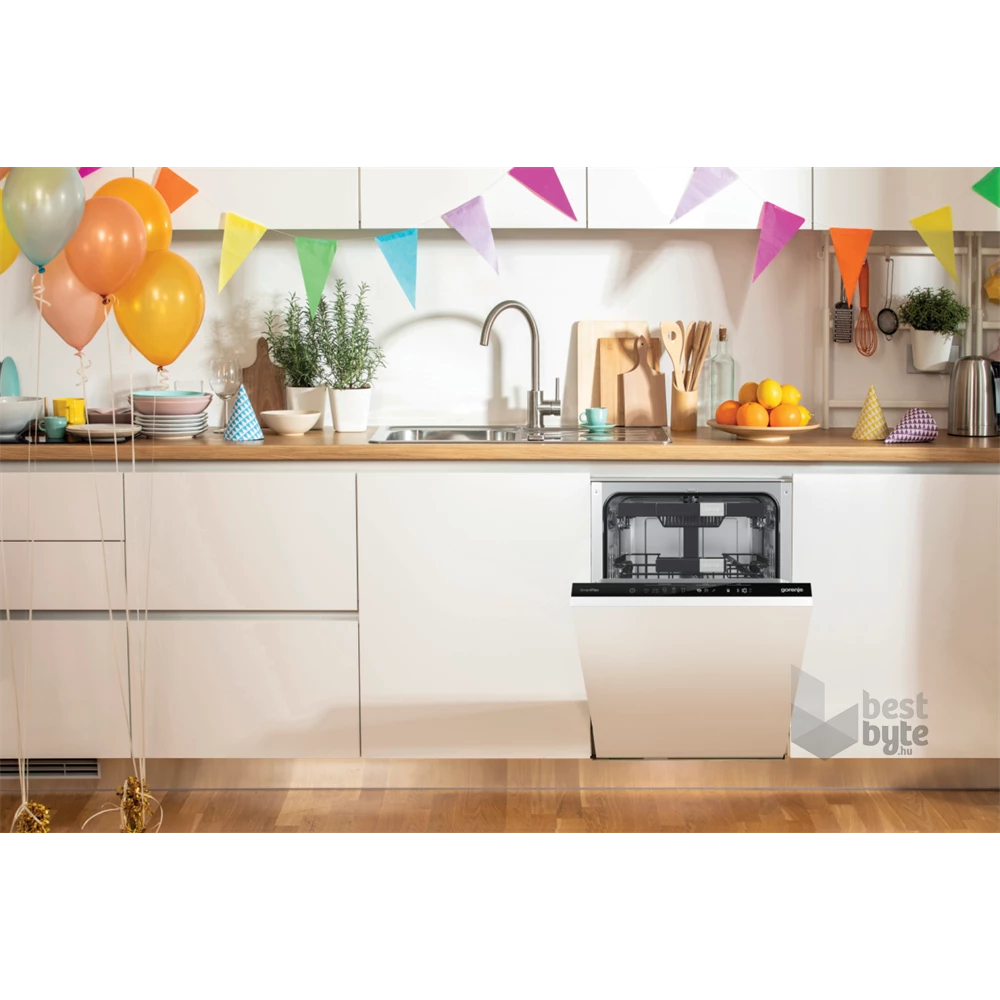 Gorenje GV583C10 programok száma: 5, keskeny beépíthető, 10 terítékes mosogatógép 
