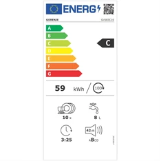 Gorenje GV583C10 beépíthető 10 terítékes mosogatógép