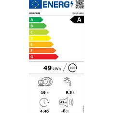 Gorenje GV663A66 beépíthető 16 terítékes mosogatógép