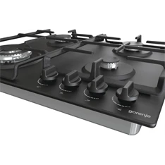 Gorenje GW641BFB fekete, beépíthető, gáz, főzőzóna: 3 +1 wok égőfej, beépíthető méret: 56cm, főzőlap