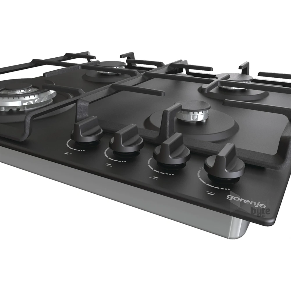 Gorenje GW641BFB fekete, beépíthető, gáz, főzőzóna: 3 +1 wok égőfej, beépíthető méret: 56cm, főzőlap