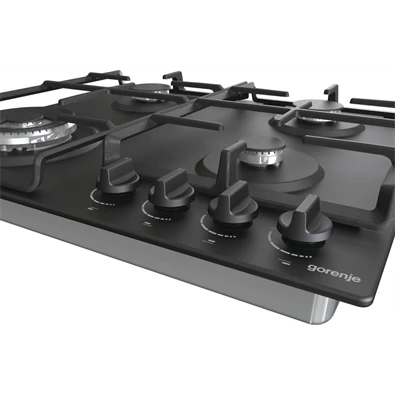 Gorenje GW641BFB fekete, beépíthető, gáz, főzőzóna: 3 +1 wok égőfej, beépíthető méret: 56cm, főzőlap