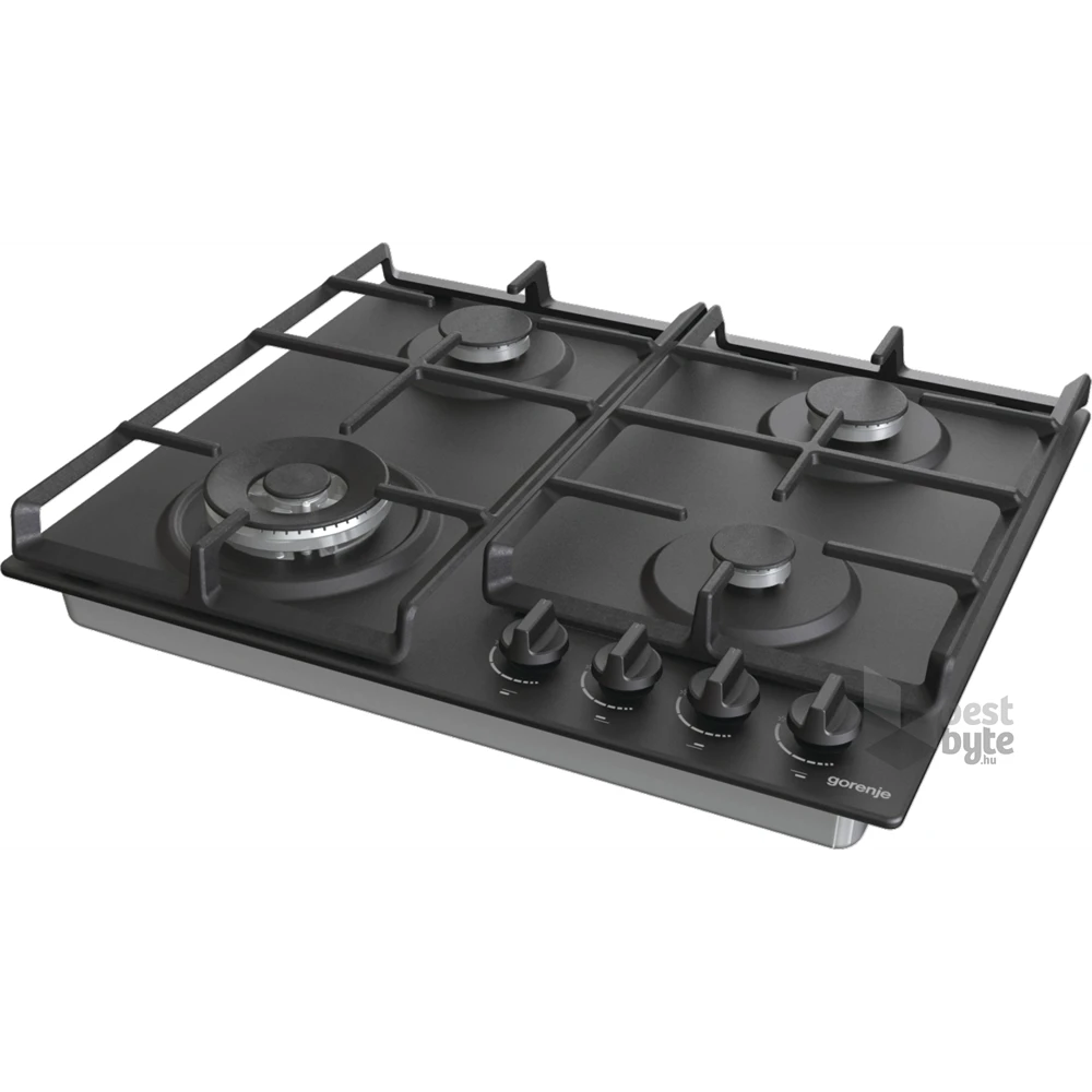 Gorenje GW641BFB fekete, beépíthető, gáz, főzőzóna: 3 +1 wok égőfej, beépíthető méret: 56cm, főzőlap