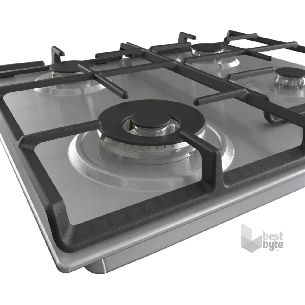 Gorenje GW641EX inox, beépíthető, gáz, főzőzóna: 3 +1 wok égőfej, beépíthető méret: 56cm, főzőlap