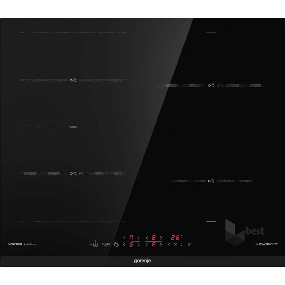 Gorenje ISC 645 BSC fekete, beépíthető, indukciós, főzőzóna: 4, beépíthető méret: 56cm, főzőlap