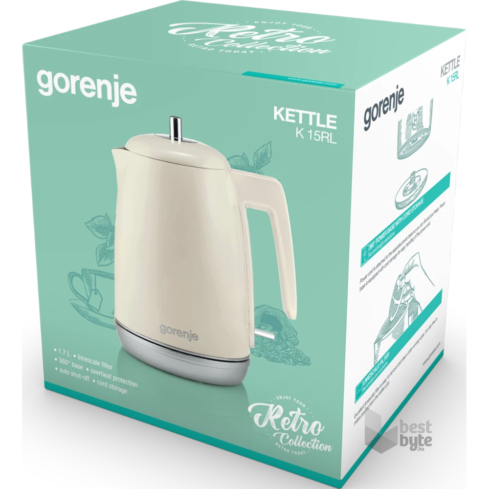 Gorenje K15RL Retro-Collection 1,7L-es bézs vízforraló