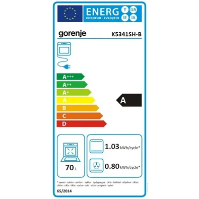 Gorenje K5341SH-B inox, szabadonálló, gáz, kombinált, főzőzóna: 4, sütő:70L, grill, tűzhely