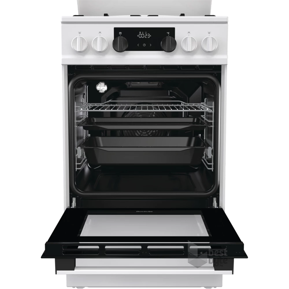 Gorenje K5341WH-B fehér, szabadonálló, gáz, kombinált, főzőzóna: 4, sütő:70L, grill, tűzhely
