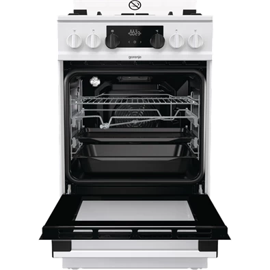 Gorenje KS5350WF fehér, szabadonálló, gáz, kombinált, főzőzóna: 4, sütő:70L, grill, tűzhely