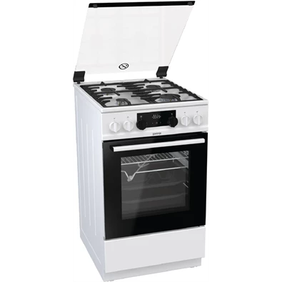 Gorenje KS5350WF fehér, szabadonálló, gáz, kombinált, főzőzóna: 4, sütő:70L, grill, tűzhely