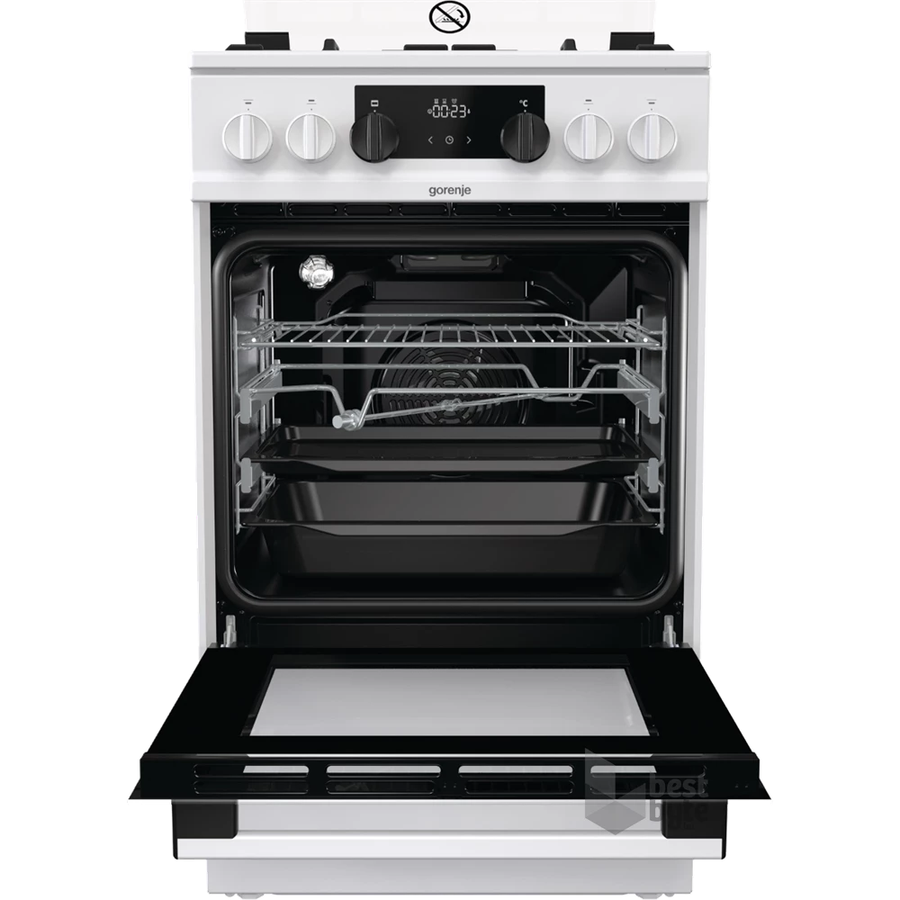 Gorenje KS5350WF fehér, szabadonálló, gáz, kombinált, főzőzóna: 4, sütő:70L, grill, tűzhely