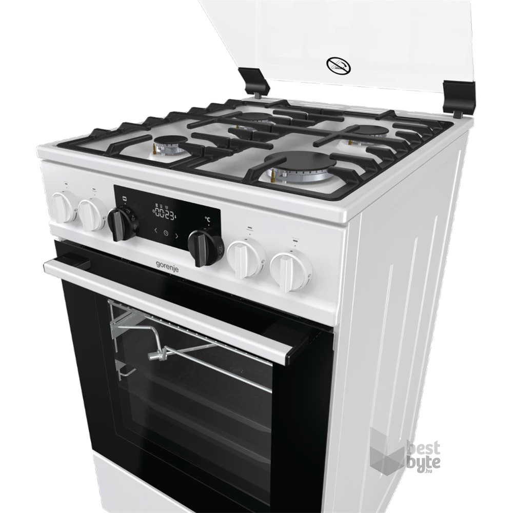 Gorenje KS5350WF fehér, szabadonálló, gáz, kombinált, főzőzóna: 4, sütő:70L, grill, tűzhely
