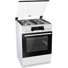 Gorenje KS6350WF fehér, szabadonálló, gáz, kombinált, főzőzóna: 4, sütő:71L, grill, tűzhely