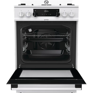 Gorenje KS6350WF fehér, szabadonálló, gáz, kombinált, főzőzóna: 4, sütő:71L, grill, tűzhely