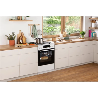 Gorenje KS6350WF fehér, szabadonálló, gáz, kombinált, főzőzóna: 4, sütő:71L, grill, tűzhely