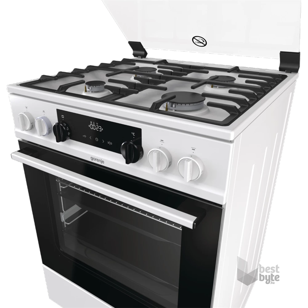 Gorenje KS6350WF fehér, szabadonálló, gáz, kombinált, főzőzóna: 4, sütő:71L, grill, tűzhely