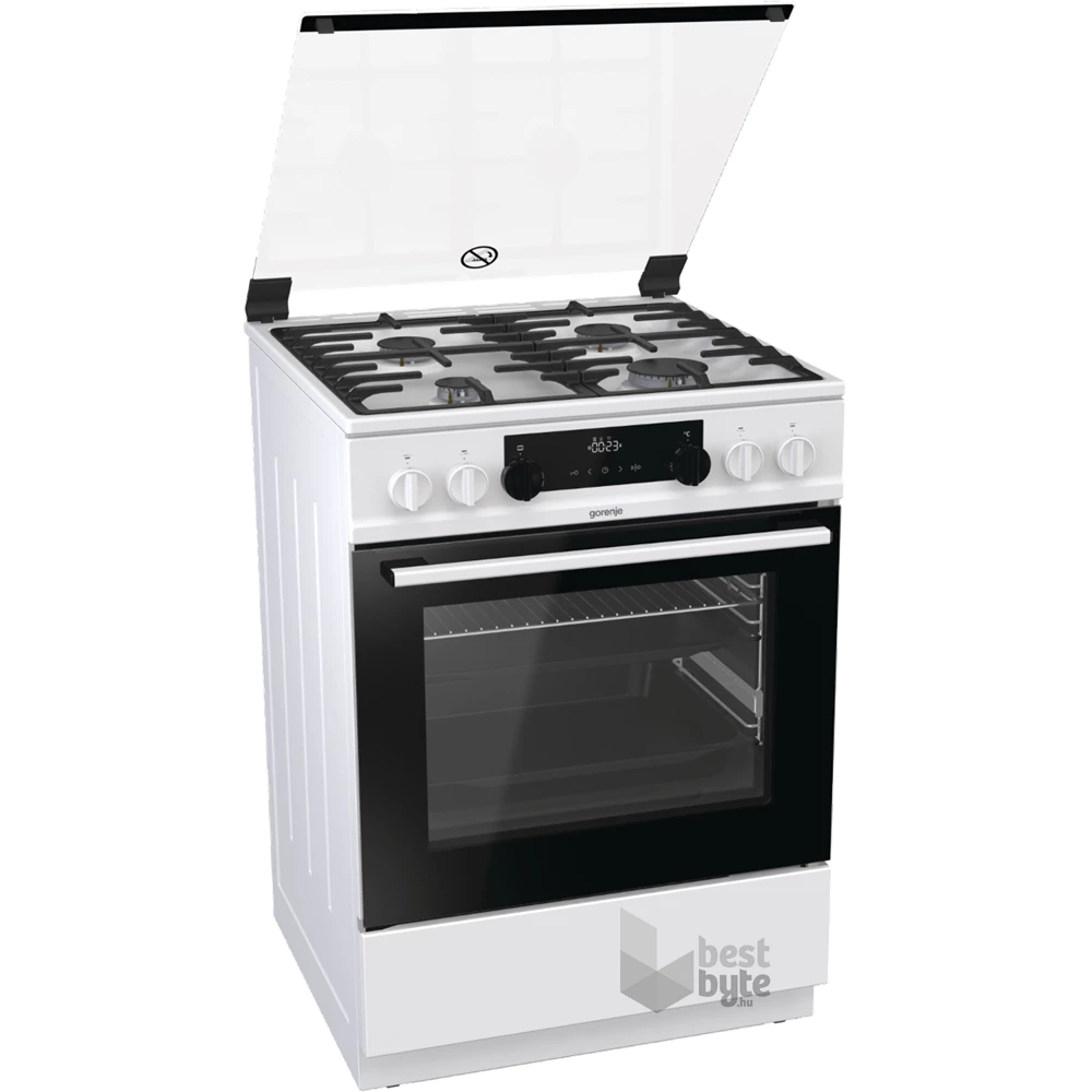 Gorenje KS6350WF fehér, szabadonálló, gáz, kombinált, főzőzóna: 4, sütő:71L, grill, tűzhely