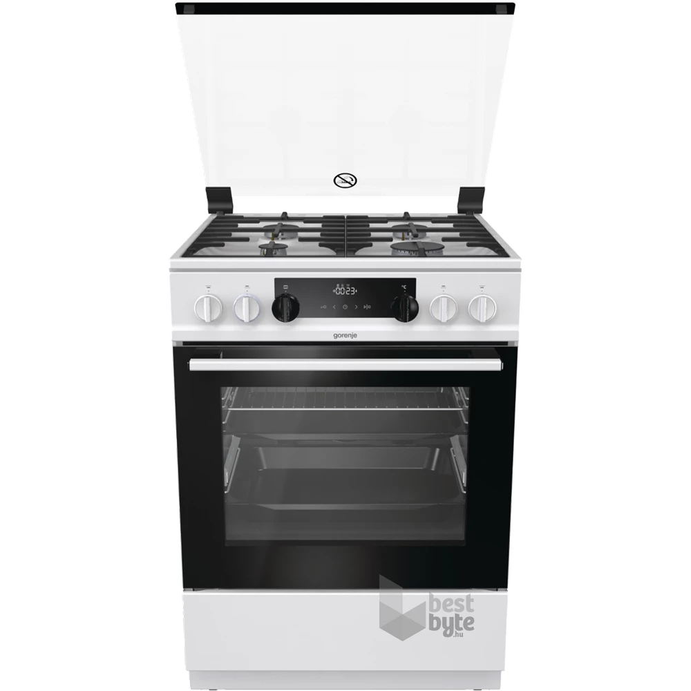Gorenje KS6350WF fehér, szabadonálló, gáz, kombinált, főzőzóna: 4, sütő:71L, grill, tűzhely