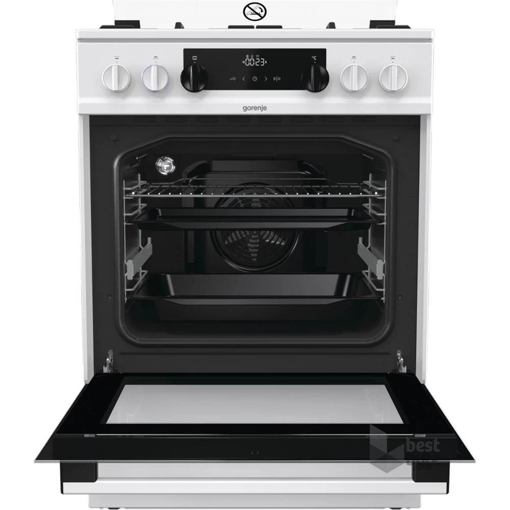 Gorenje KS6350WF fehér, szabadonálló, gáz, kombinált, főzőzóna: 4, sütő:71L, grill, tűzhely