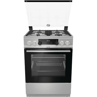 Gorenje KS6350XF inox, szabadonálló, gáz, kombinált, főzőzóna: 4, sütő:71L, grill, tűzhely