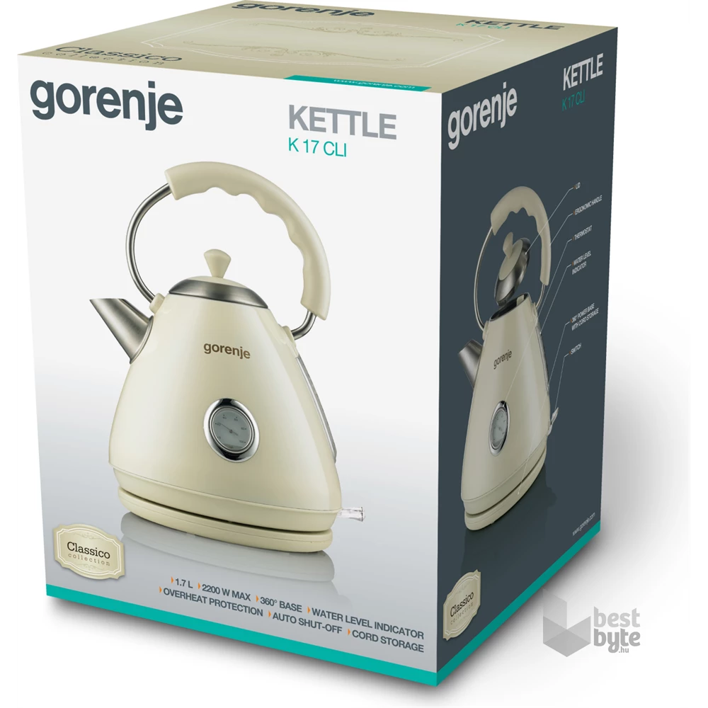 Gorenje K 17 CLI 1,7L-es bézs vízforraló