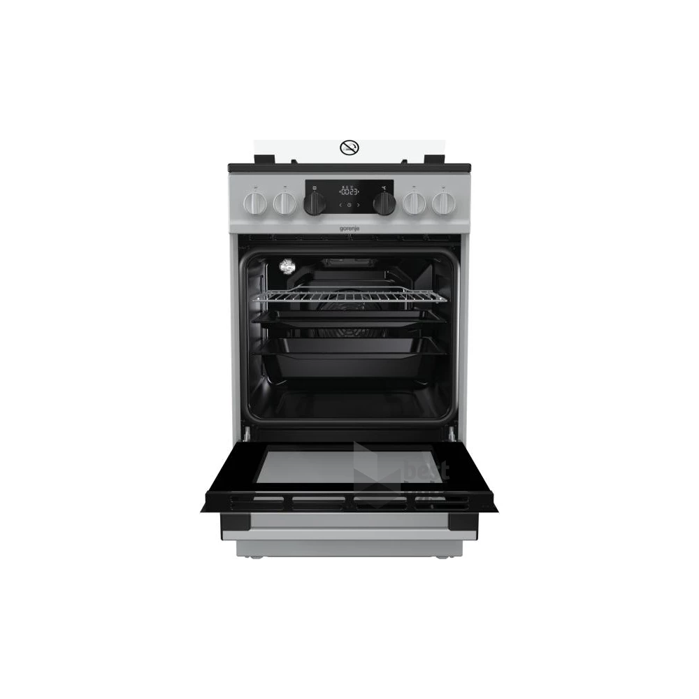 Gorenje K 5341 SJ inox, szabadonálló, gáz, kombinált, főzőzóna: 4, sütő:62L, grill, tűzhely